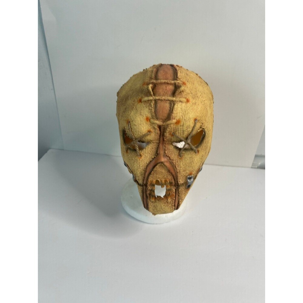 Adult burlap Halloween mask with stitches